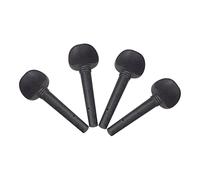 Toyvian Ebony Violin Tuning Pegs 4PCS String Instrument Accessories Pre-Drilled Holes Fiddler Replacement Smooth Surface Wooden Black Pegs
