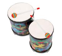 Toyvian Educational Hand Drum - Wooden and Plastic Percussion Instrument with Drumsticks Safe Smooth Surface Hand Drum Set for Children’s Music Learning and Early Childhood Development