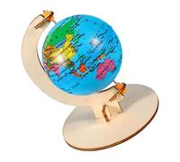 Toyvian Educational Wooden Earth Globe DIY Science Craft Kit for Geography Learning and Decor Handmade Wooden Planet Model for Classroom and Home Decorative Ornament