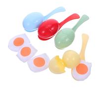 Toyvian Egg and Spoon Race Kit for Educational Balance Trainer for Outdoor Team Building Games Develops Motor Skills Coordination and Social Interaction Color with Sensory Matching Eggs