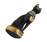 Toyvian Egyptian Cat Goddess Resin Statue Ancient Egyptian Figurine Decorative Animal Sculpture for Home Garden Desktop Ornament with Stable Structure and Unique Charm