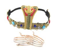 Toyvian Egyptian Snake Armlet Upper Arm Bangle Cuff with Decorative Snake Headband for Halloween Costume Party Festival Accessories