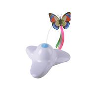 Toyvian Electric Rotating Butterfly Cat Interactive Luminous Pet Teaser for Indoor Cats Durable White Automatic Teasing Entertainment Without Battery