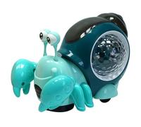 Toyvian Electric Sensor Crawling Crab for Babies 0-12 Months Music and LED Light, Green Crawling and Walking for Early Development