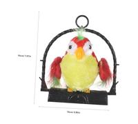 Toyvian Electric Talking Parrot for Age Educational Recording Interactive Plush Bird with Swinging Head and Moving Wings Hanging Decoration Red Battery