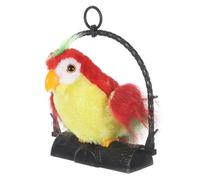 Toyvian Electric Talking Parrot for Hanging Decoration Early Learning Educational Plush Recording Mimicry with Moving Wings and Swinging Head Red Battery Not Included
