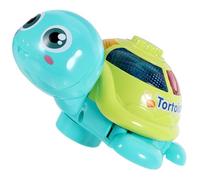 Toyvian Electric Tortoise with Musical Lights Walking Educational Animal Model for Early Childhood Montessori Learning Simulated Crawling Turtle Random Color