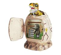 Toyvian Electronic Dinosaur Egg Piggy Bank for Password Protection Automatic Coin Scroll Plastic Money Saving Box for Boys and Birthday Gift No Battery Required