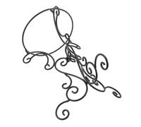 Toyvian Elegant Artistic Wrought Iron Bird Bath Stand Sphere Base with Sturdy Minimalist Design for Versatile Outdoor Use on Balconies and Patio in Black