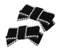 Toyvian Elegant Black Velvet Bowknot Shoe Charms with Rhinestone Crystals Removable Decorative Clips for Women S Wedding Party Shoes Bags Hair Accessories Handcrafted Luxury Detailing