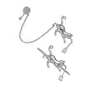 Toyvian Elegant Cat Statue Ear Bone Clips Non-pierced Alloy Ear Wrap Earrings Fashion Jewelry for Women Teens Birthday Wedding Christmas Party Accessories