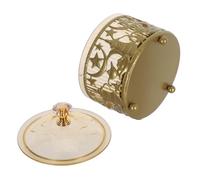 Toyvian Elegant Eid Mubarak Candy Dish with Intricate Details, Golden Iron and Storage Container for Festive Celebrations and Home Decor, Easy to Clean Ramadan Party Treat Jar