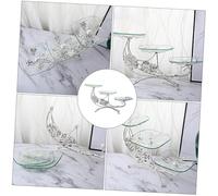 Toyvian Elegant European-Style Glass Fruit Tray Silver Candy Serving Plate for Desserts Snacks Easy to Clean Decorative Food Display Stand for Home Office Party