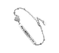 Toyvian Elegant Lettering Wrist Chain Bracelet for Women Curved Link Design Shiny Finish Comfortable for Daily Wear Party and Travel Accessory Unique Sister Friendship Jewelry