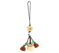 Toyvian Elegant Mobile Phone Hanging Chain with Comfortable Hand Feel, Creative Wood and Cloth Material Phone Charm Strap, for Birthday Gift and Clothing Decoration