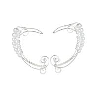 Toyvian Elegant Non Pierced Ear Cuff Clip Earrings for Women Skin Friendly Ear Hook Jewelry with Unique Curvy Design Costume Accessories for Halloween Christmas Wedding Parties