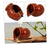 Toyvian Elegant Red Ceramic Waterfall Jar Indoor Outdoor Fountain for Fish Tank Oxygenation Home Decor Tabletop Water Feature with Easy Installation