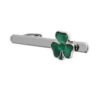 Toyvian Elegant Shamrock Tie Clip for Men Irish Lucky Clover Design Secure Tie Bar Sophisticated Business Accessory for Formal Events and St Patrick's Day Celebrations