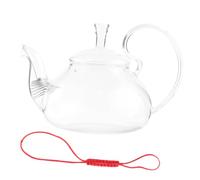 Toyvian Embellished Glass Teapot with Raised Handle Transparent Tea Ware for Scented Tea Brewing and Elegant Table Use