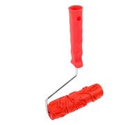 Toyvian Embossed Rose Pattern Paint Roller for Walls, Red Rubber Tool