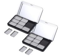 Toyvian Empty Eyeshadow Pallet Organizer 2 Sets Lightweight Black Magnetic Cosmetic Tray 10.9X7.1X1.5Cm Fashionable Large Capacity Makeup Holder for DIY and Pocket Use