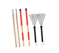 Toyvian Ergonomic Drumstick Set Maple Red Drum Stick Professional Drum Brush Portable Storage Bag