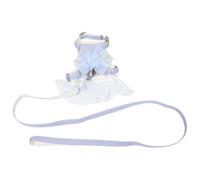 Toyvian Escape-proof Cat and Bunny Harness with Leash, Adjustable Polyester Vest Featuring Breathable Mesh and Tulle Flower Decor for Playful Adventures and Long Walks, Suitable