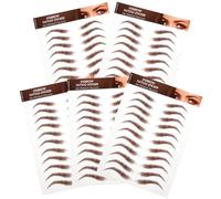 Toyvian Eyebrow Stickers Brown Waterproof 5 Sheets Peel Off Tattoo Set for Makeup and Everyday Use