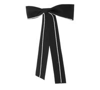 Toyvian Fabric Black Bow Tie Brooch for Women, Pre-tied Bowknot Pin Collar Accessory, Decorative Shirt Brooch for Dresses and Uniforms