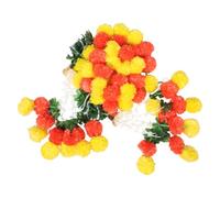 Toyvian Fade-resistant Marigold Garland Plastic Floral Decoration for Diwali Wedding Day Dead Handcrafted Vibrant Faux Flowers Easy Hanging for Walls Doors Backdrops