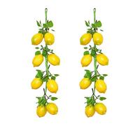 Toyvian Fake Lemon Garland Decorations: 2 Bunches Lifelike Yellow Foam Lemon Kitchen Accessories - Artificial Fruit Branches with Leaves Realistic Food Vegetables Photography Props