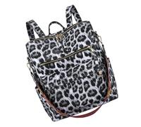 Toyvian Fashion Leopard Print Student Backpack Large Capacity Pu Material Casual Schoolbag with Strong Tensile Performance and Multiple Carrying Methods for Students and Dating