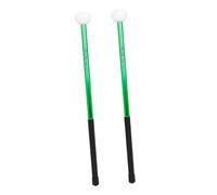 Toyvian Felt Head Aluminum Alloy Drumsticks Pair, Green Percussion Sticks for Marching Snare Drum, Professional Performance Drum Stick, Universal Musical Instrument Accessory