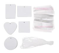 Toyvian Felt Sublimation Car Air Freshener Sheets 30Pcs with Elastic String, DIY Photo Printable Blanks for Heat Transfer, Replacement Aromatherapy Pads for Car and Indoor Environments