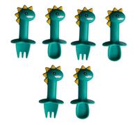 Toyvian First Fork and Spoon 3 Sets Food Supplement Spoon and Fork Baby Fork Spoon Newborn Soft Spoon Training Tableware Baby Food Spoon Infant Eating Spoons Utensils Silica Gel Toddler Cartoon