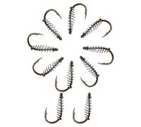 Toyvian Fish Hook 10Pcs High-Carbon Steel Spring Fishing Hooks #9 Portable Fishhooks for Float Fishing Silver Carp Grass Carp Catfish Terminal Tackle