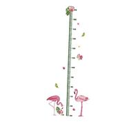 Toyvian Flamingo Height Chart Removable Wall Sticker, PVC Waterproof Growth Record Art Decal for Children’s Rooms, Lovely Cartoon Height Measuring Sticker for Kids