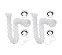 Toyvian Flexible Drain Hose for Sink with Bendability and Standard Threaded Ends, Plastic Expandable P-Trap Pipe with Adapter Hook, Sink Water Pipe Extension for Bathroom Renovations