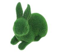 Toyvian Flocked Resin Rabbit Statue Outdoor Garden Decor Cute Moss Bunny Figurine for Lawn Window Display Durable Resin Material Charming Lifelike Design