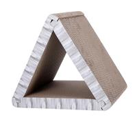 Toyvian Foldable Cat Scratcher House Triangular Six Sided Cardboard Scratch Board for Indoor Cats Durable Portable to Protect Furniture and Doorways for Exercise and Relaxation