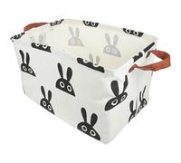 Toyvian Foldable Cotton Pet Basket with Handle, Rectangular Dog Storage Bin, Puppy Organizer for Home and Travel