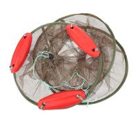 Toyvian Foldable Fishing Landing Net with Drawstring Design and Deepen Mesh Nylon Fabric, Portable Big Capacity Fish Storage Bag Suitable for Kayak and Canoe Angling Trips