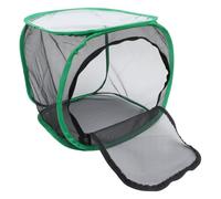 Toyvian Foldable Insect Cage Butterfly Net Box 30x30x30cm with Black Mesh and Green Frame for Plant Incubation and Observation, Lightweight Breathable Habitat for Garden and Educational Use