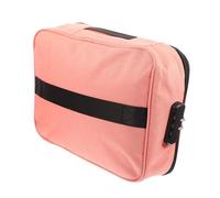 Toyvian Foldable Multi-Layer File Storage Bag with Lock Fireproof Document Organizer for Passport Certificate School and Office Use Portable Pink Document Holder