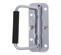Toyvian Folding Toolbox Handle 304 Stainless Steel Spring Grab Bar Silver | Ergonomic Grip, Space-saving Design, Polished Finish, Heavy-duty Support for Equipment Cases, Workshops and Field Service