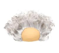 Toyvian Funny Bald Wig for Adults Grandpa Cosplay Prop White Wavy Party Wig Men’s Costume Accessory for Dress-up Events