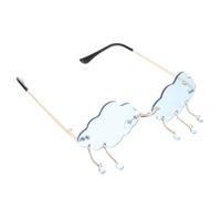 Toyvian Funny Cloud Sunglasses for Women, Rimless Trendy Glasses Cloud Shaped Eyewear for Music Festivals Disco Parties Funky Aesthetic Eyeglasses for Teens Girls
