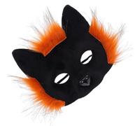 Toyvian Furry Fox Half Face Mask with Brown - Women’S Cosplay Masquerade Accessory for Halloween Party and Costume Dress-Up