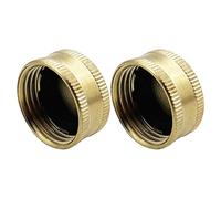 Toyvian Garden Hose Connector Brass End Stopper 3/4 Inch Female 2Pcs Quick Seal End Caps Suitable for Irrigation and Water Spigot