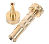 Toyvian Garden Hose Nozzle with Adjustable Water Flow Patterns 2 Pcs Brass Heavy Duty Multipurpose Use Sturdy and Versatile Spray Nozzle for Flower Watering and Driveway Maintenance